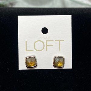 LOFT Brown/Gold Gem Stud Earring - NEW